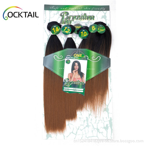Factory wholesale yaki synthetic hair weave weft kinky straight synthetic hair extension braid weft